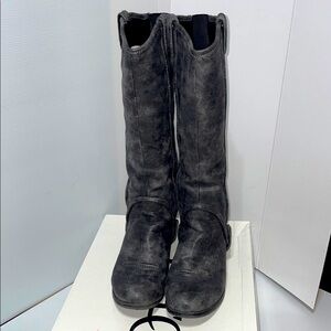 Cato Gray Knee High Slip-On Riding Boots, Size 9